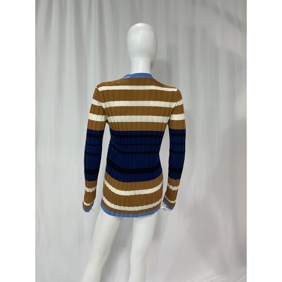 Marni 'Striped' Brown Ribbed Wool Cardigan Size S - Picture 3 of 4